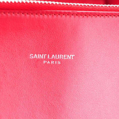 Saint Laurent Calfskin Crocodile Embossed Small Sac De Jour Rouge 10 of 11