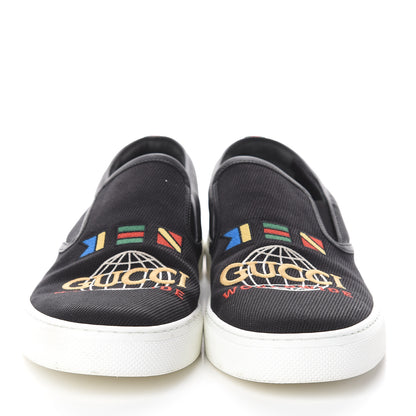 Gucci Canvas Calfskin Worldwide Mens Dublin Slip-On Sneakers 10.5 Black 2 of 6
