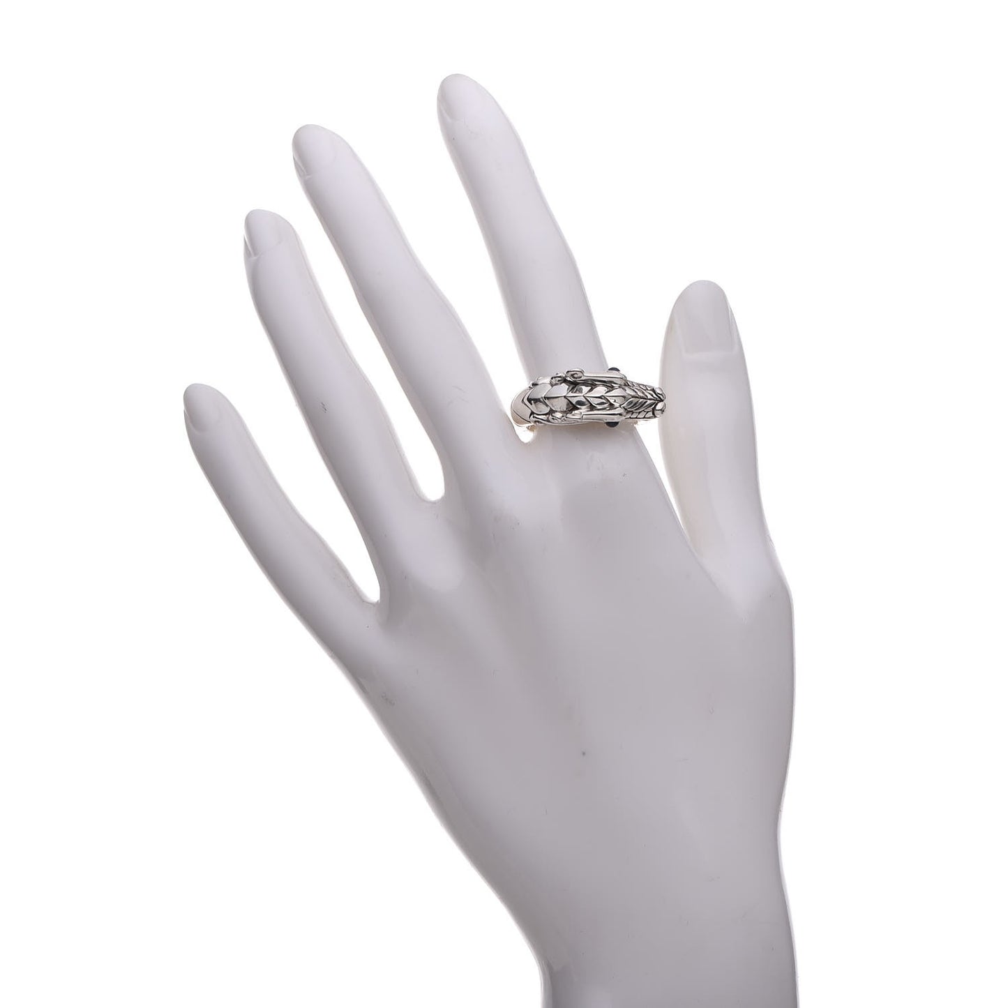 Sterling Silver Sapphire Naga Dragon Head Ring 60 9