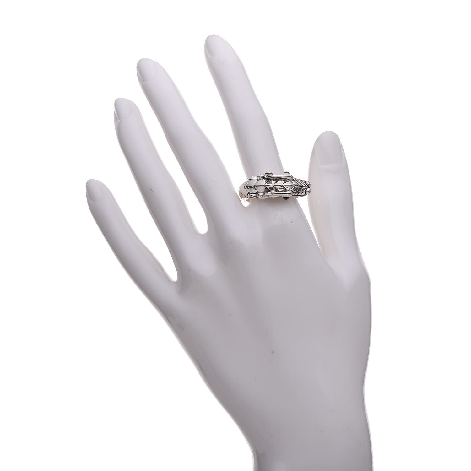 John Hardy Sterling Silver Sapphire Naga Dragon Head Ring 60 9 2 of 6