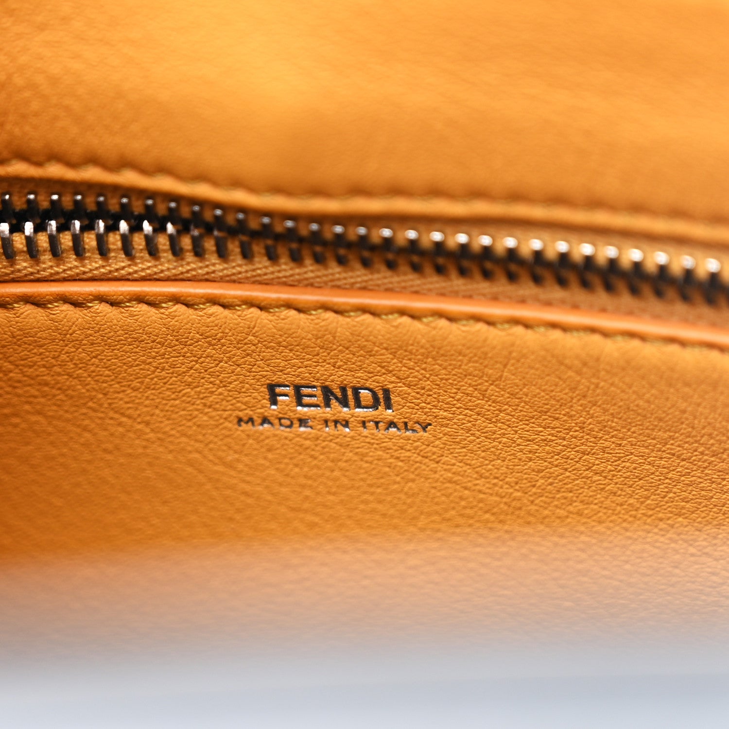Fendi Vitello Baltico Dolce DotCom Satchel Navy Yellow 7 of 11
