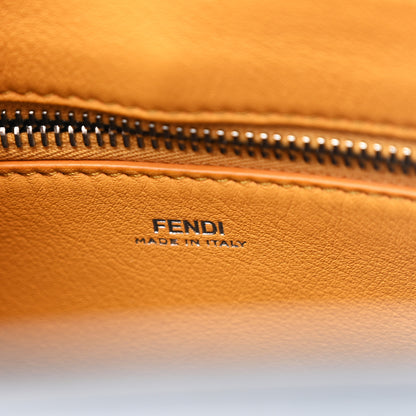 Fendi Vitello Baltico Dolce DotCom Satchel Navy Yellow 7 of 11