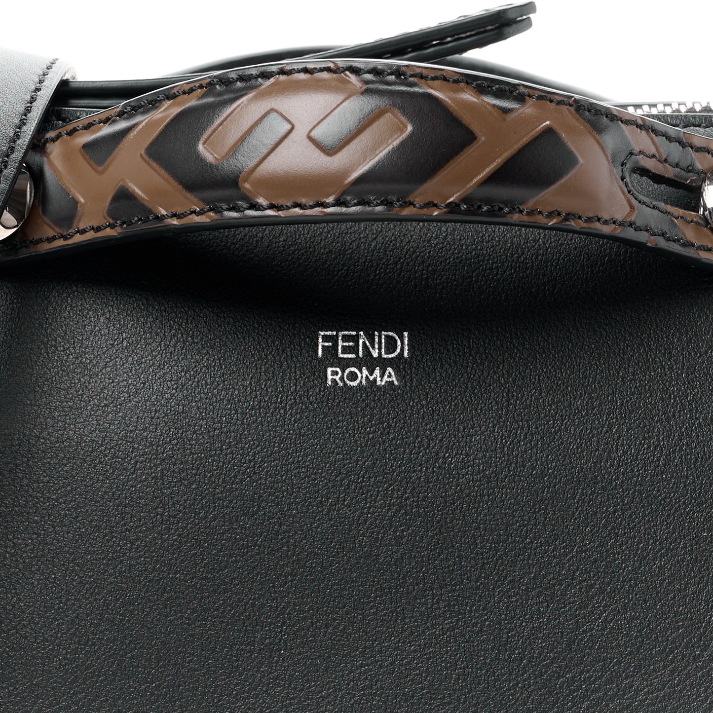 Vitello Dolce Bi-Color FF 1974 Embossed Mini By The Way Boston Bag Black Maya