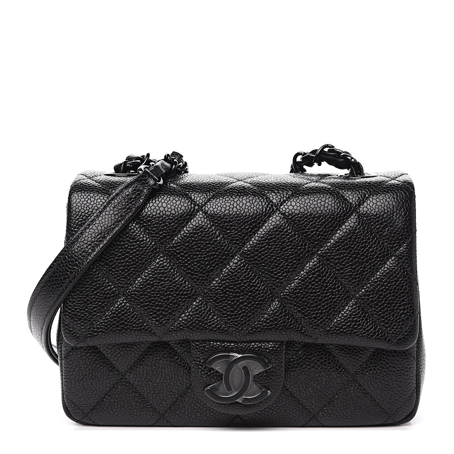 Caviar Quilted Incognito Mini Square Flap Black