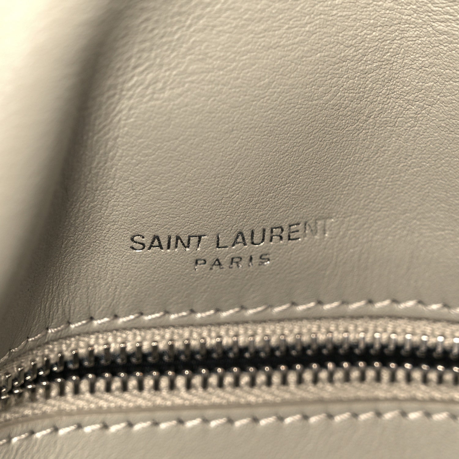 Saint Laurent Calfskin Shearling Monogram Medium Niki Chain Satchel Grey 7 of 11