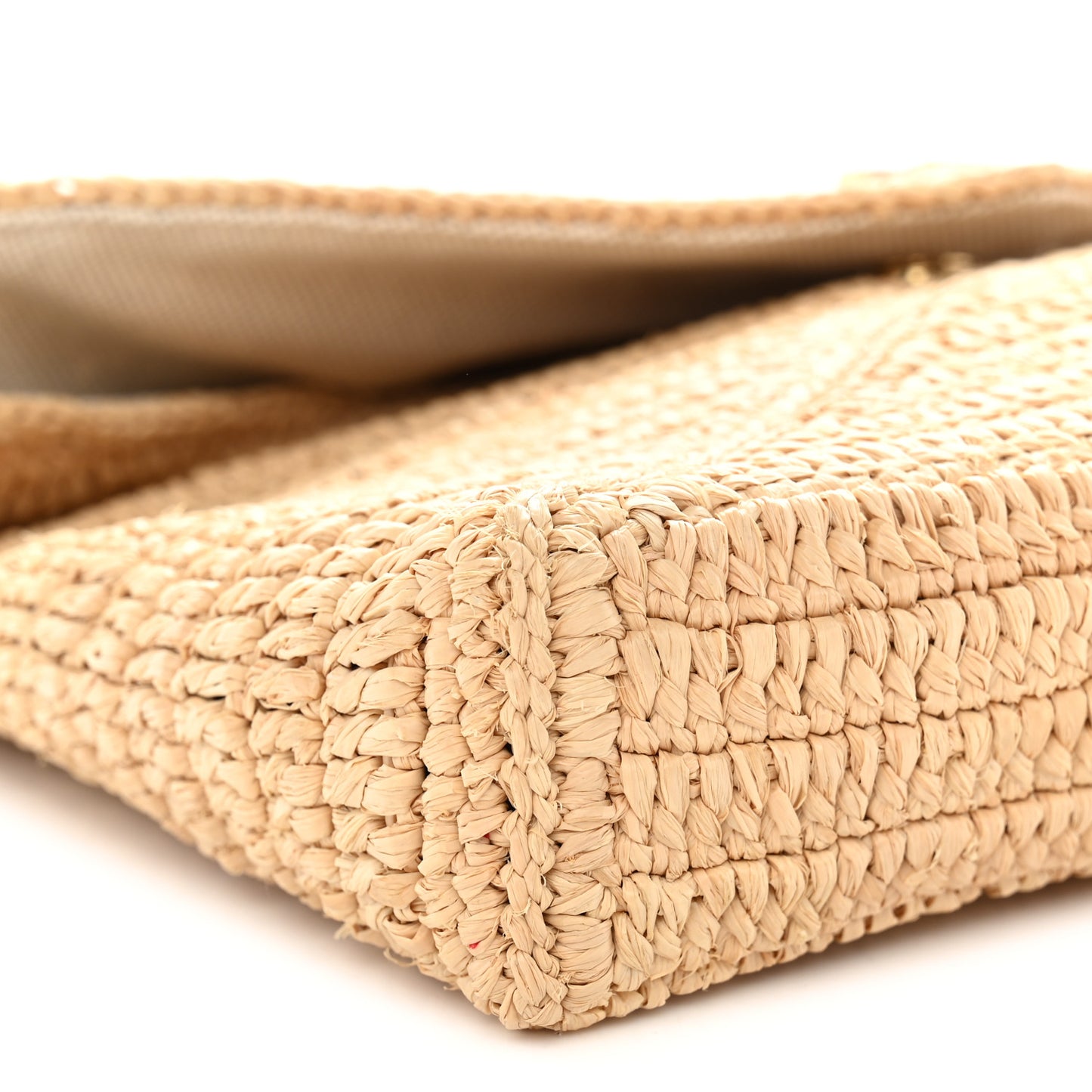 Raffia Large Cassandre Pouch Naturel Brick