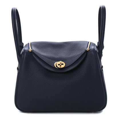 Hermes Taurillon Clemence Lindy 26 Bleu Nuit 1 of 4