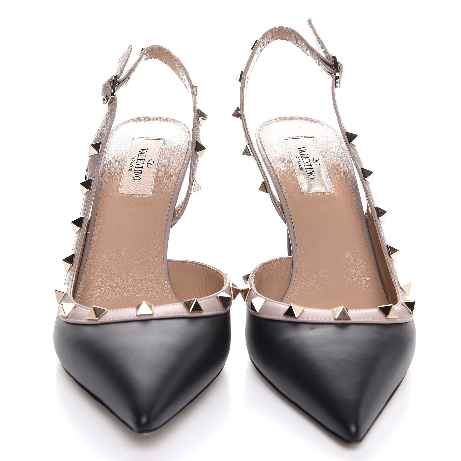 Valentino Garavani Nappa Rockstud Half D'Orsay Slingback 85mm Pumps 41.5 Black Poudre 2 of 7