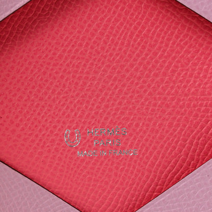 Hermes Epsom Horseshoe Calvi Card Case Mauve Sylvestre Rose Azalee 6 of 9