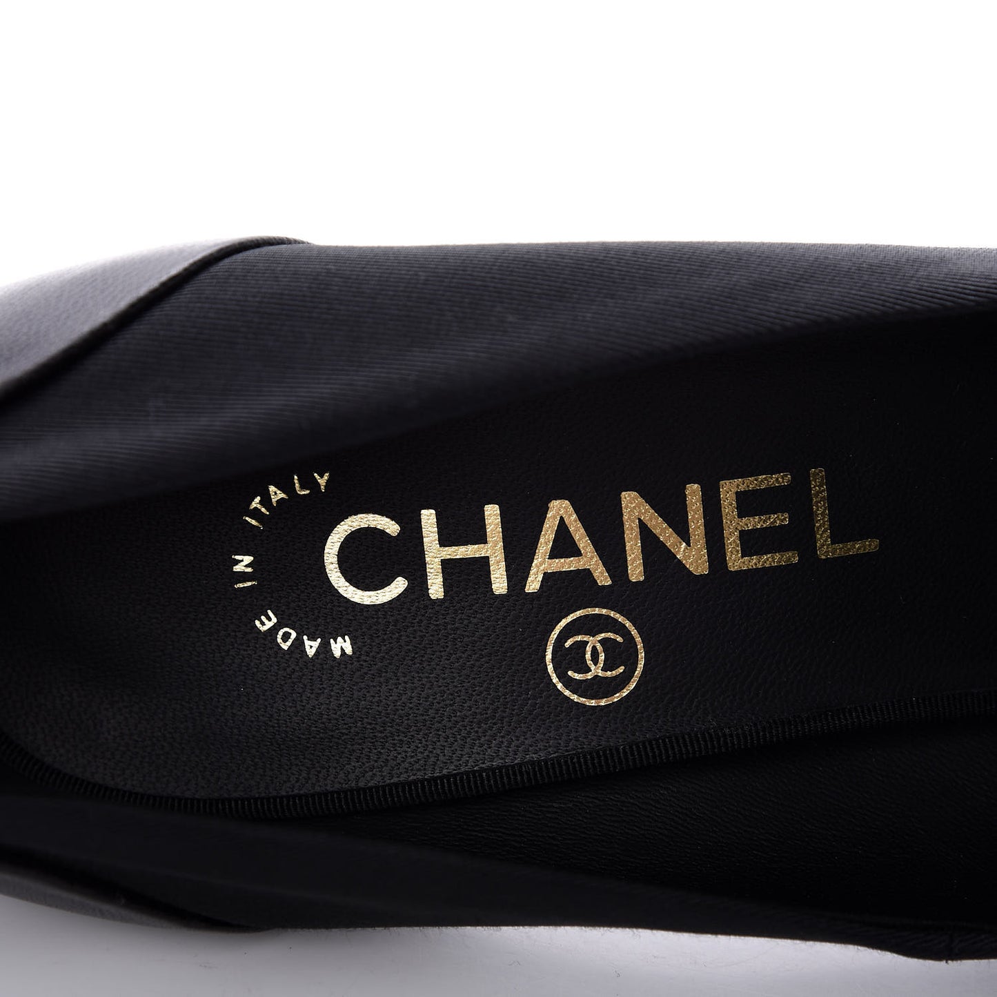 Grosgrain Lambskin CC Pumps 38 Black