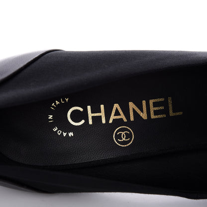 Chanel Grosgrain Lambskin CC Pumps 38 Black 7 of 10