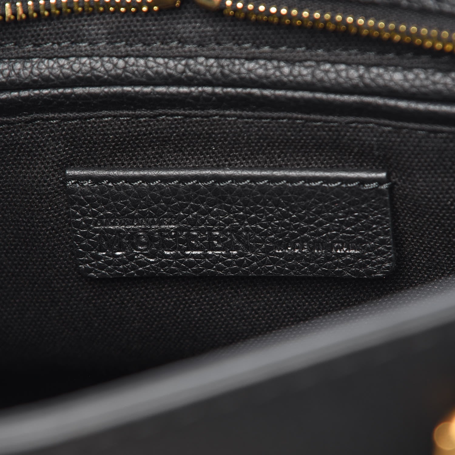 Alexander McQueen Pebbled Calfskin Padlock Pocket Tote Black 9 of 10