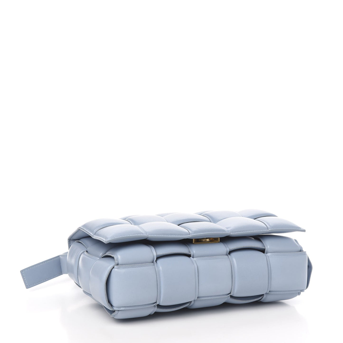 Nappa Maxi Intreccio Padded Cassette Crossbody Bag Ice
