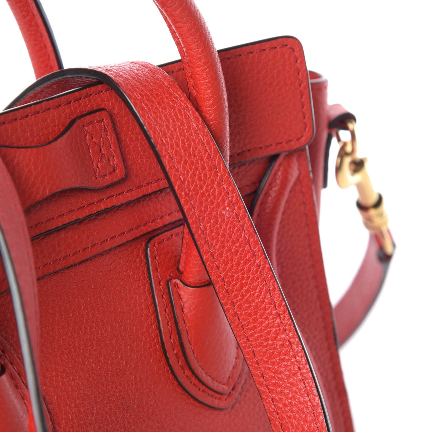 Drummed Calfskin Nano Luggage Coquelicot