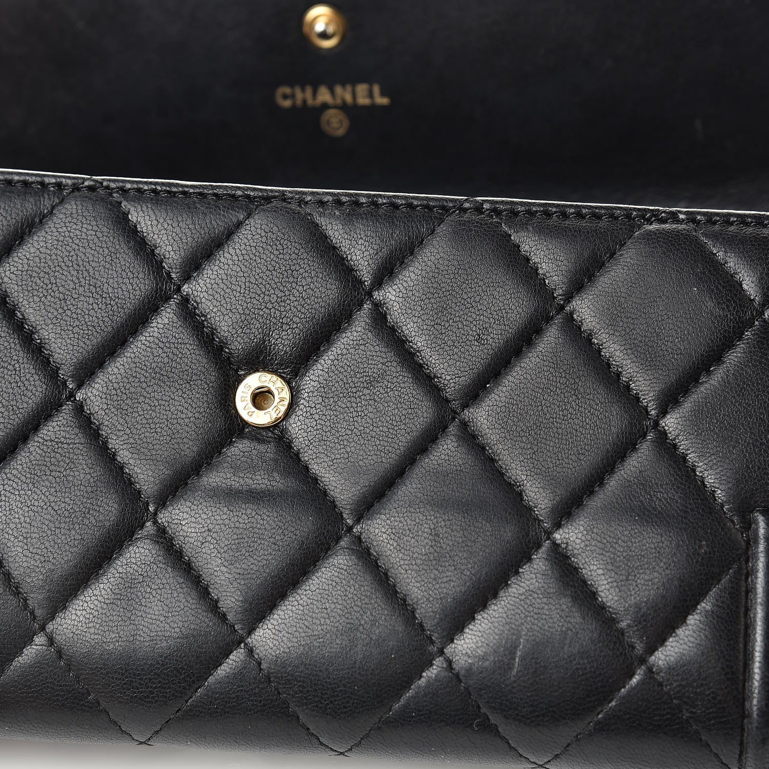 Chanel Lambskin Quilted Boy Flap Wallet Black 19 of 19