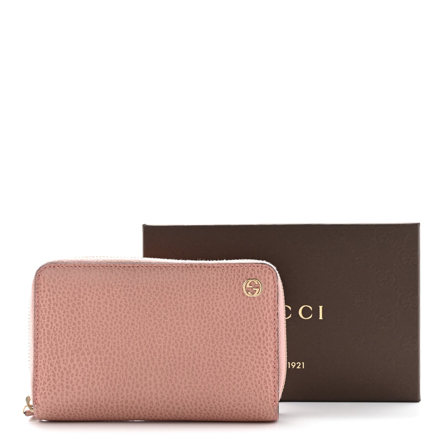 Dollar Calfskin Medium GG Zip Around Wallet Soft Pink