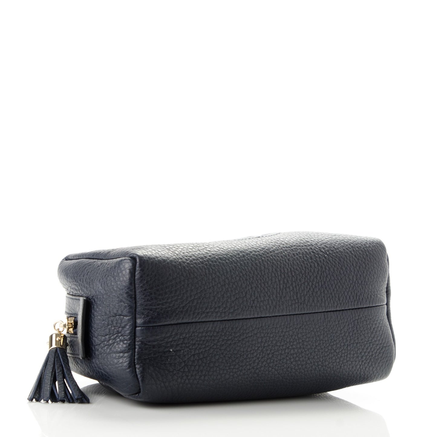 Pebbled Calfskin Large Soho Cosmetic Case Blue