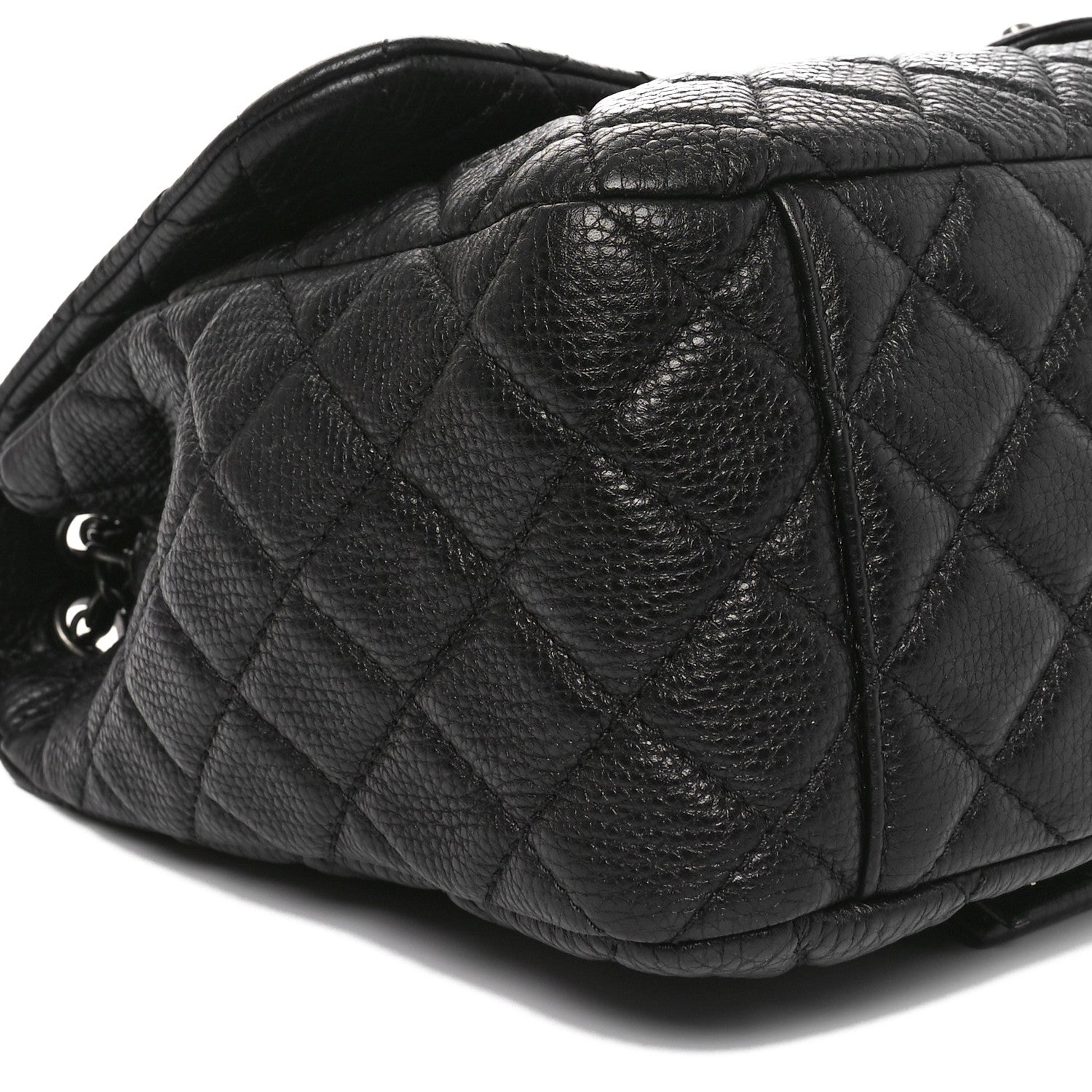 Chanel Grained Calfskin Quilted Small XXL Travel Flap Bag Black 9 of 10