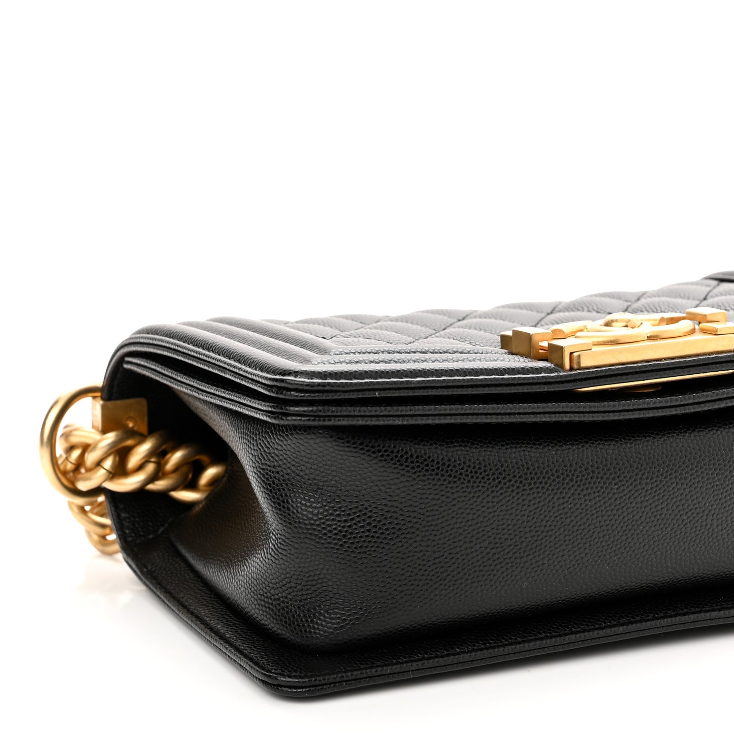 Caviar Quilted Small Boy Flap Black