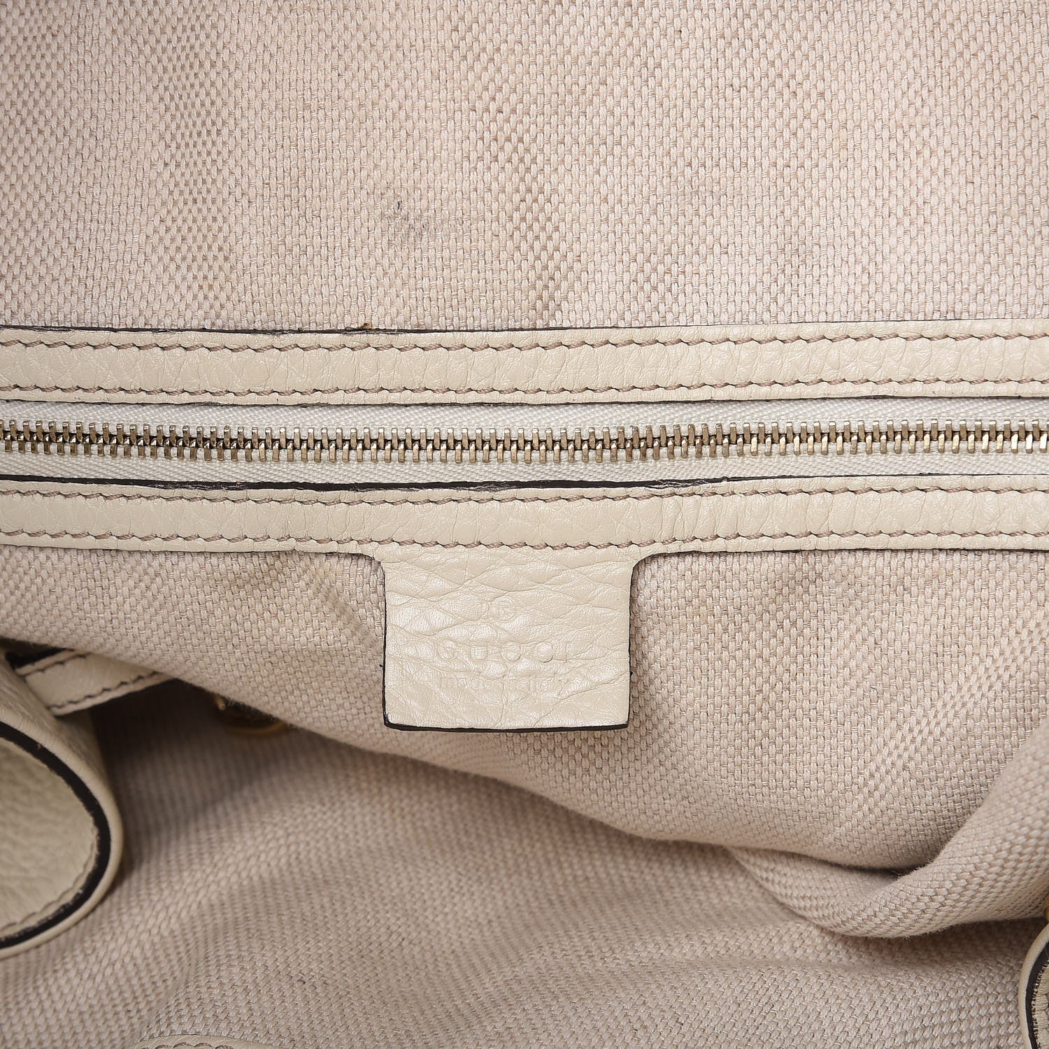 Gucci Pebbled Calfskin Large Soho Shoulder Bag Off White 8 of 15