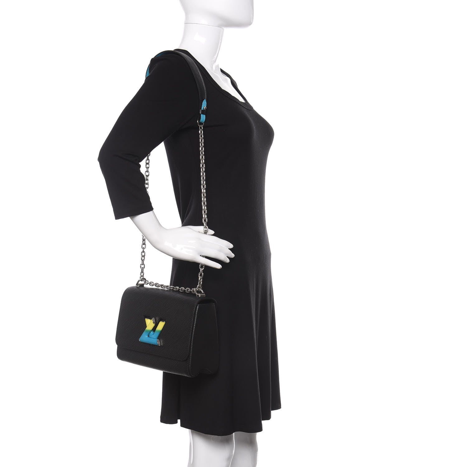 Louis Vuitton Epi Limited Edition Twist Shoulder Bag MM Black 2 of 12