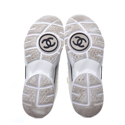 Chanel Tweed Suede Mens CC Sneakers 45 White 6 of 9