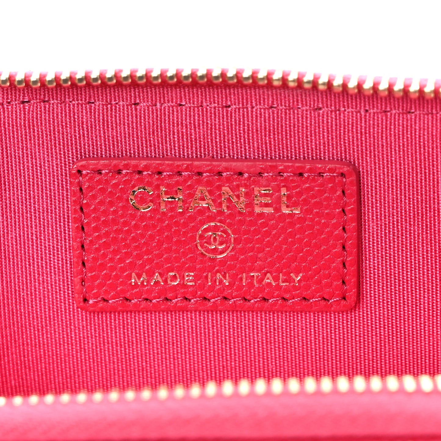 Caviar Camellia Embossed Key Holder Case Fuchsia