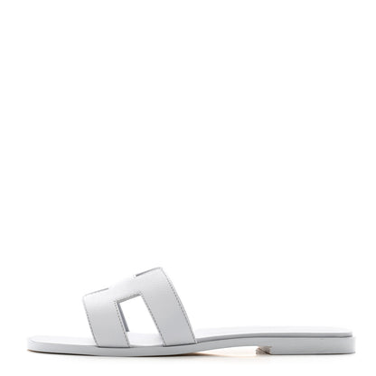 Hermes Epsom Oran Sandals 38.5 Bleu Glacier 1 of 10