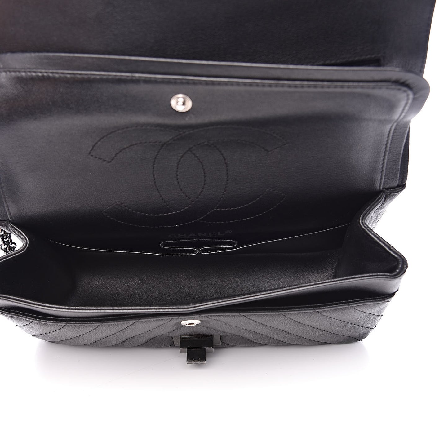 Sheepskin Chevron Quilted 2.55 Reissue 225 Double Flap So Black