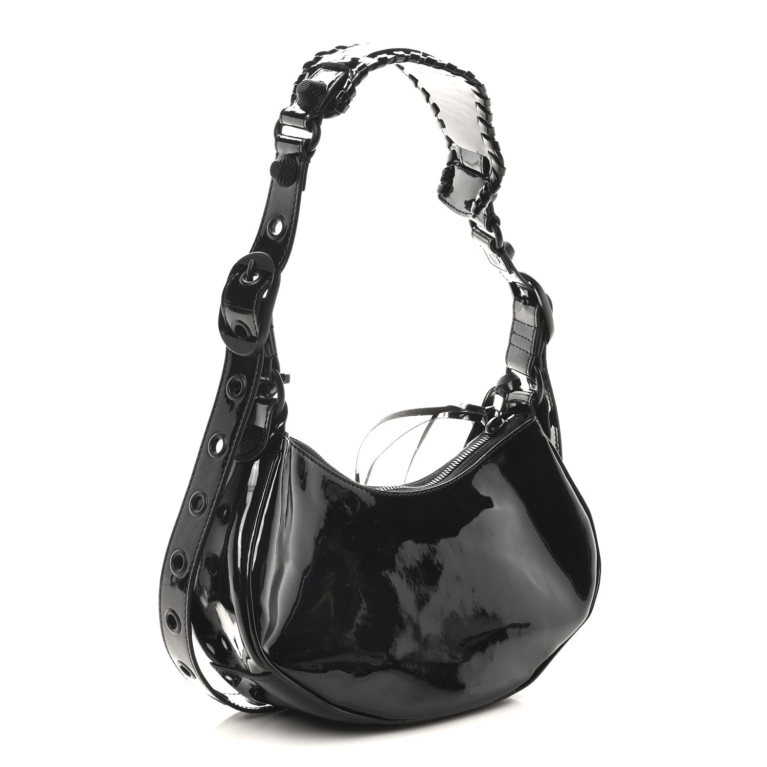 Balenciaga Patent Faux Leather Le Cagole Shoulder Bag XS Black 3 of 11