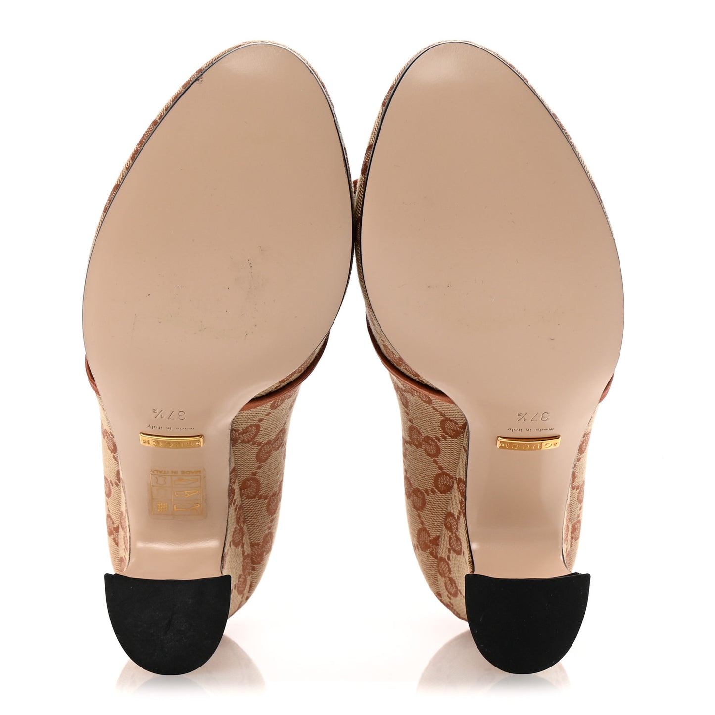 Monogram Satin Torchon Double G Pumps 37.5 Beige Ruggine Copper