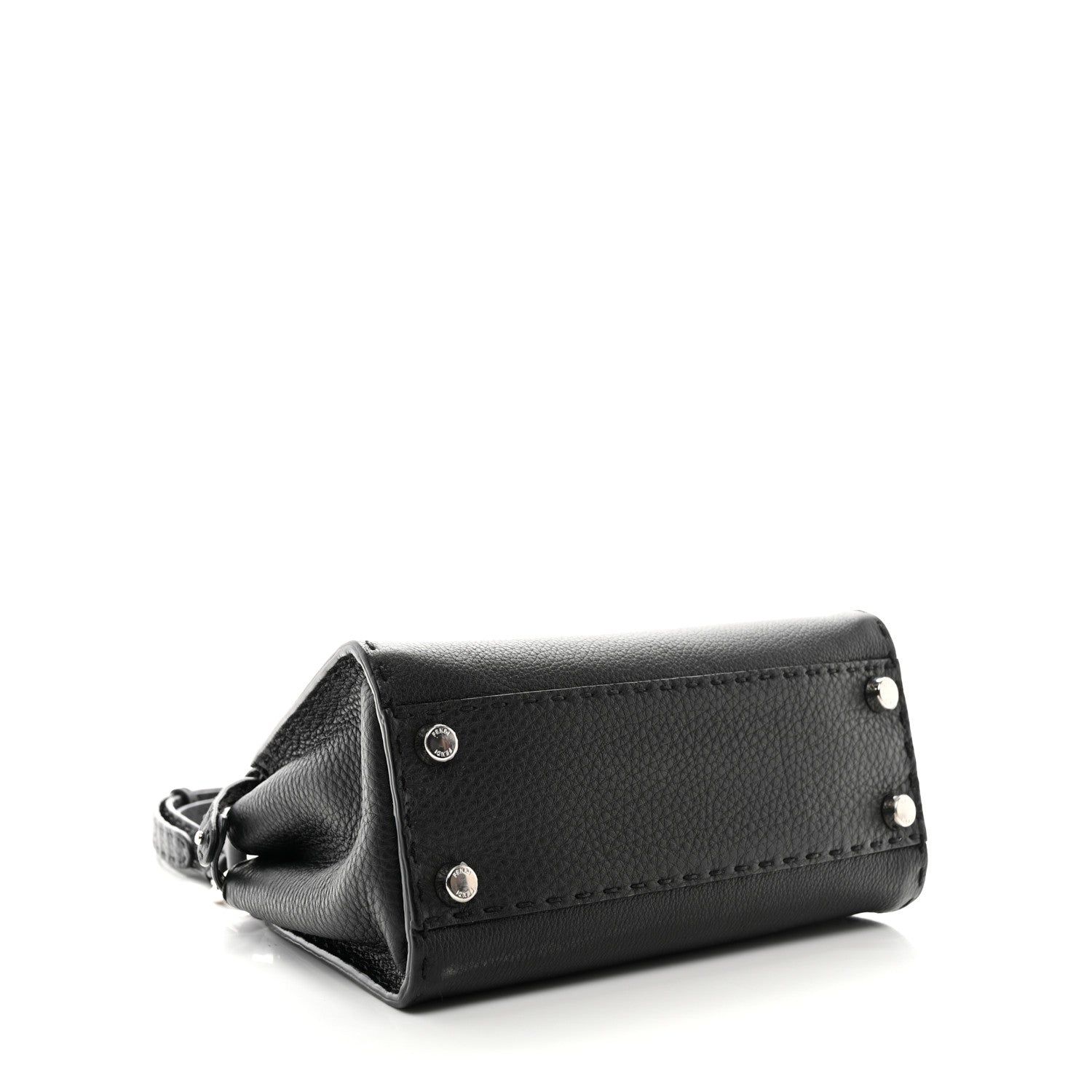 Fendi Cuoio Romano Selleria Bi-Color Mini Peekaboo Iconic Satchel Black Mou 4 of 10