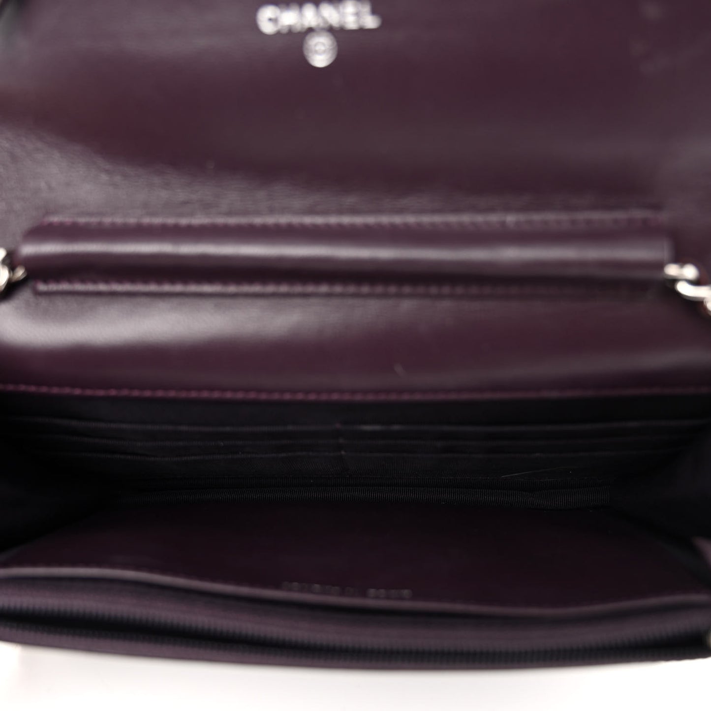Lambskin Quilted Wallet On Chain WOC Purple