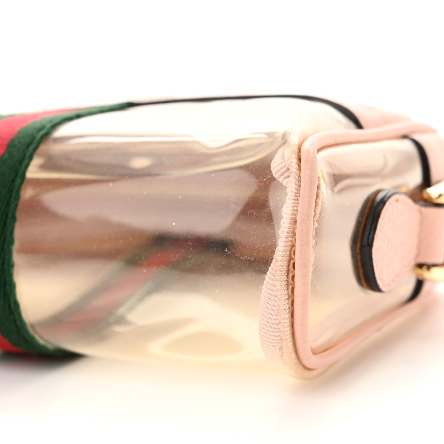 Vinyl Web Mini Ophidia Transparent Shoulder Bag Perfect Pink