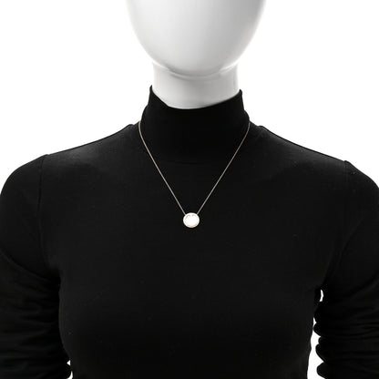 Tiffany 18K Rose Gold Diamond Mother of Pearl T Circle Pendant Necklace 2 of 5