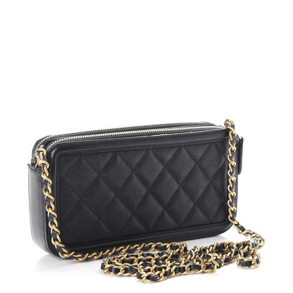 Chanel Caviar Quilted CC Filigree Clutch With Chain Black 4 of 10