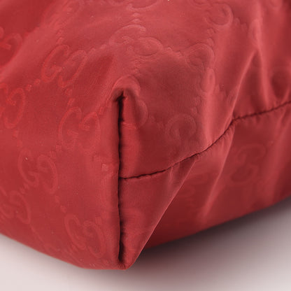 Gucci Nylon Monogram Dollar Calfskin Flat Messenger Bag Vibrant Red 10 of 10