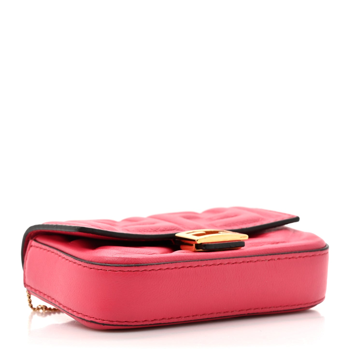 Nappa Matisse FF Embossed Nano Baguette Charm Lampone