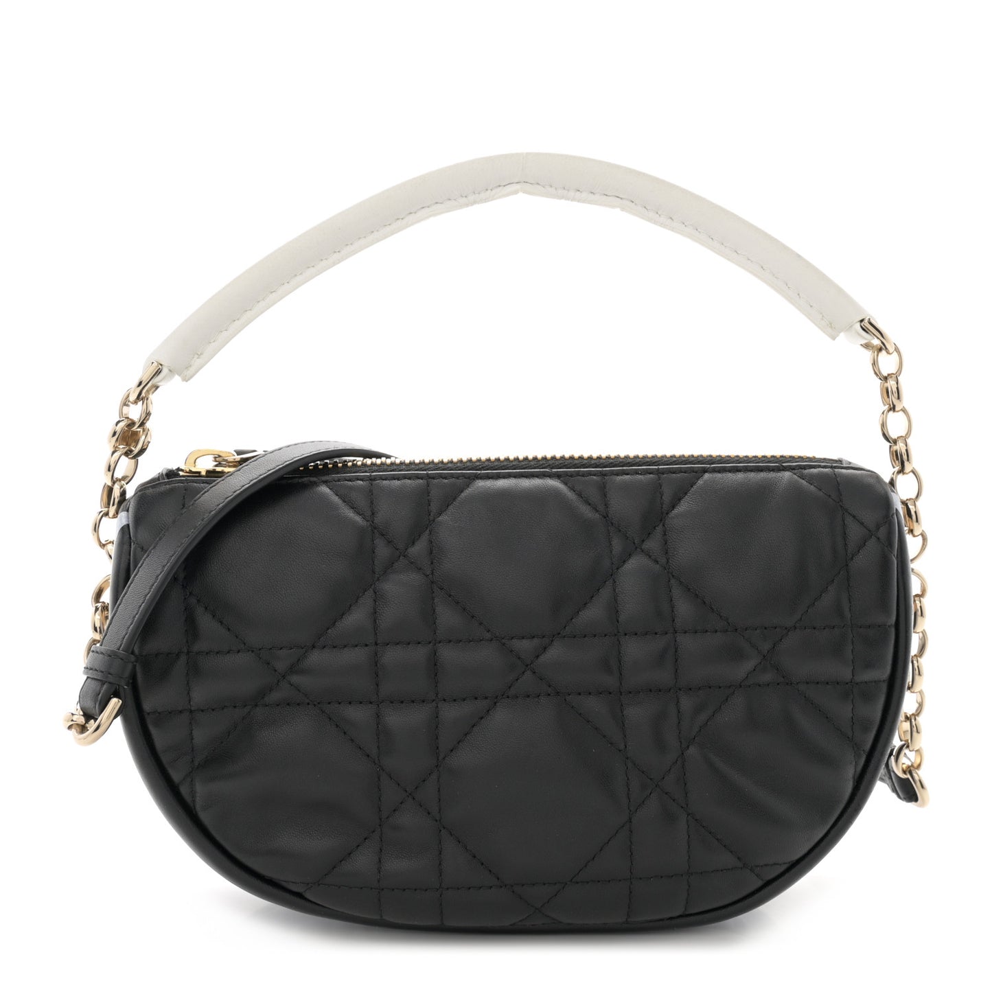 Lambskin Cannage Small Dior Vibe Hobo Bag Black