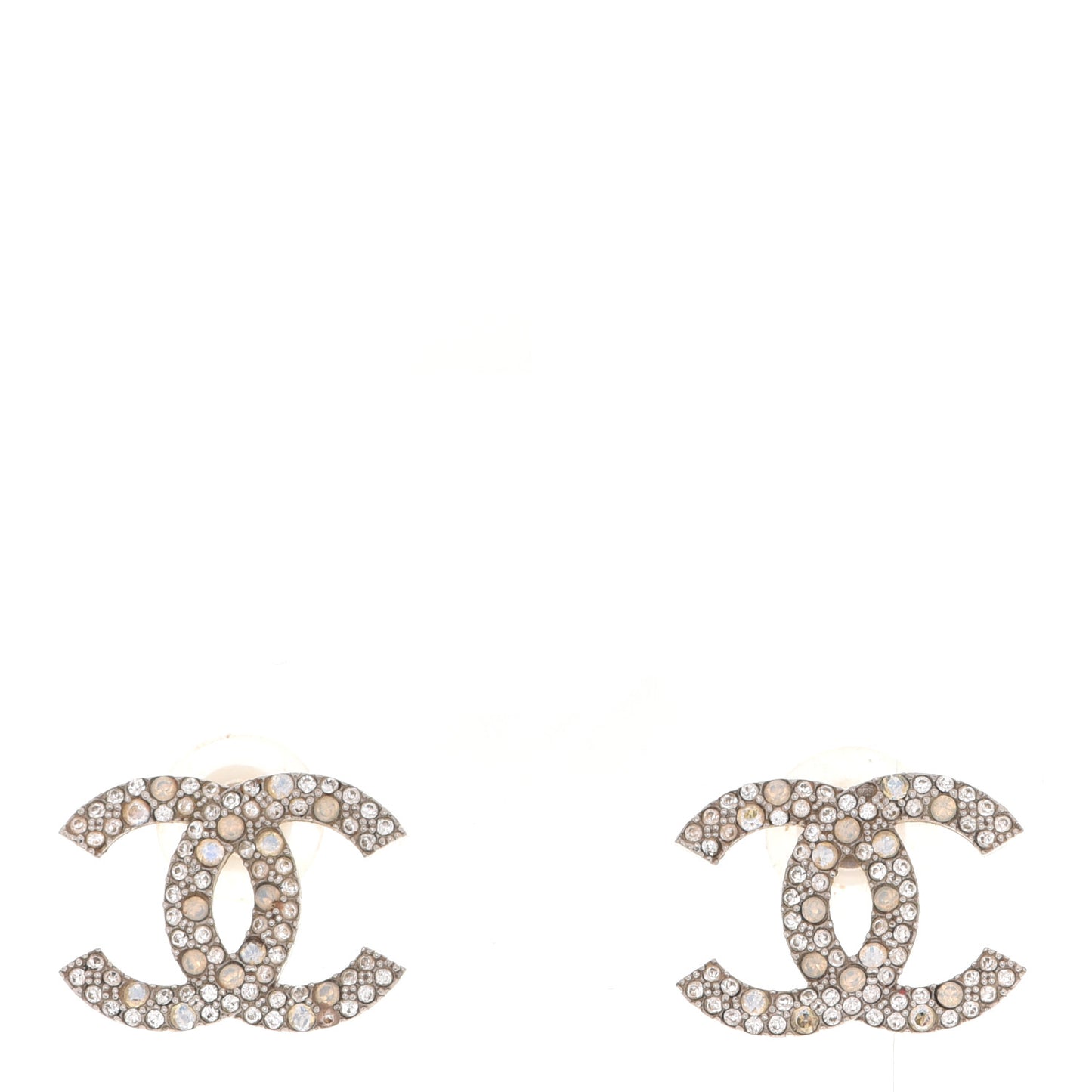Crystal CC Earrings Silver
