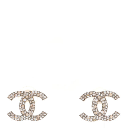 Chanel Crystal CC Earrings Silver 1 of 5