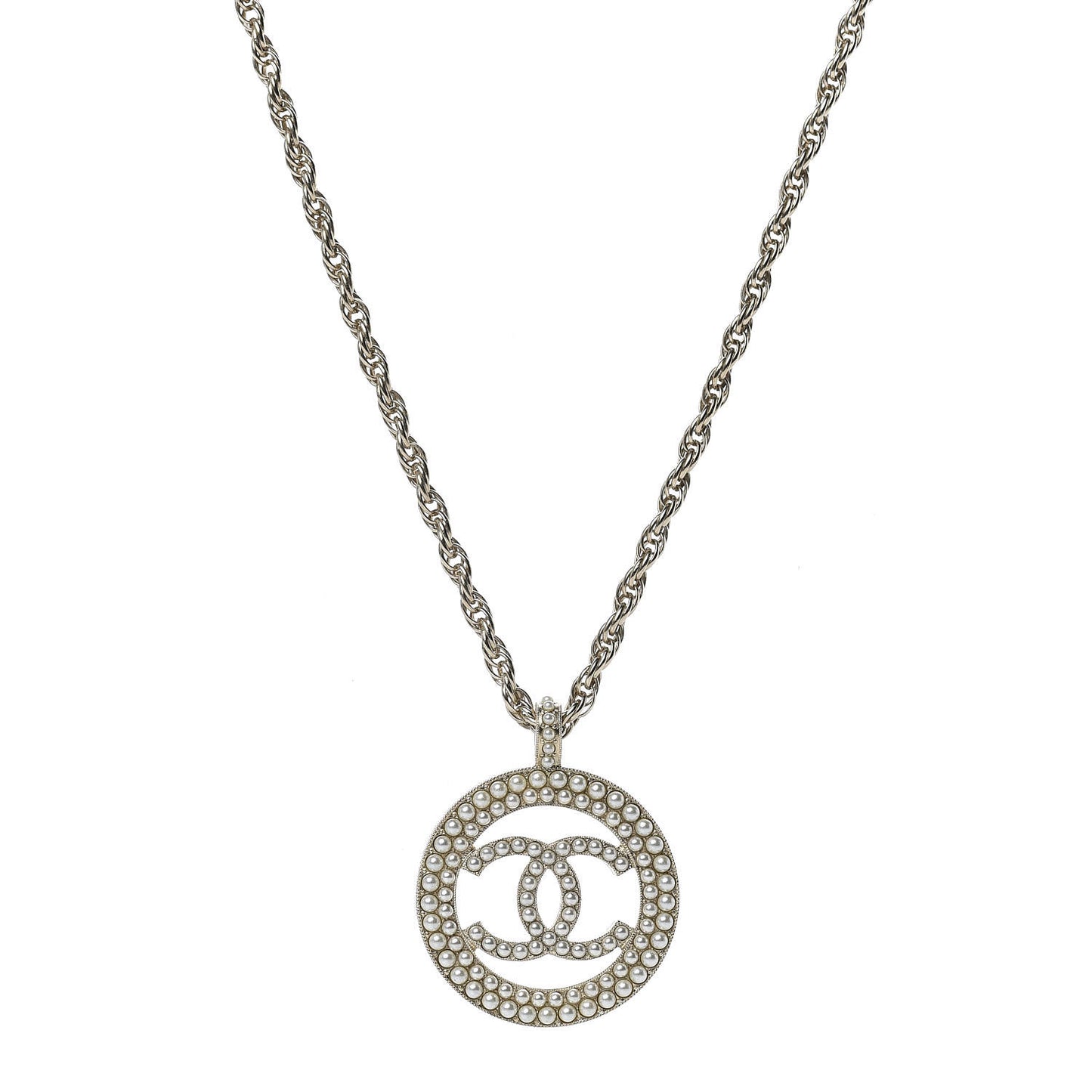 Pearl CC Medallion Necklace Gold