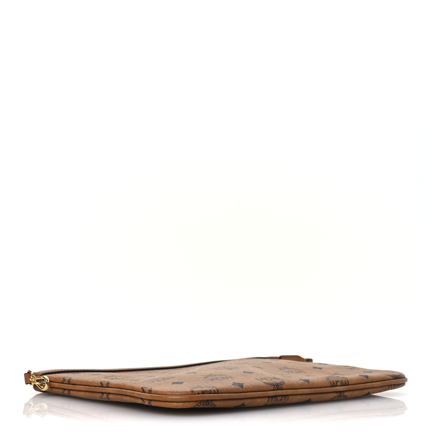 MCM Visetos Liz Shopper Tote Pouch Cognac 4 of 9
