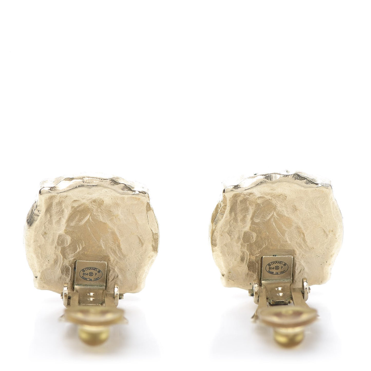 Pearl CC Large Clip On Earrings Light Gold