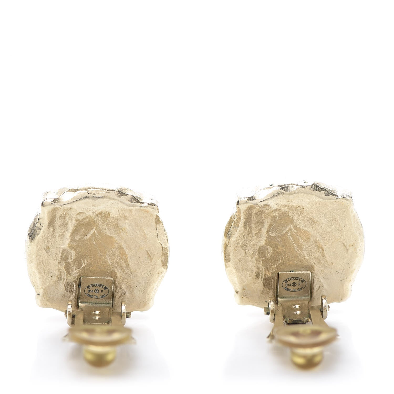 Chanel Pearl CC Large Clip On Earrings Light Gold 4 of 5