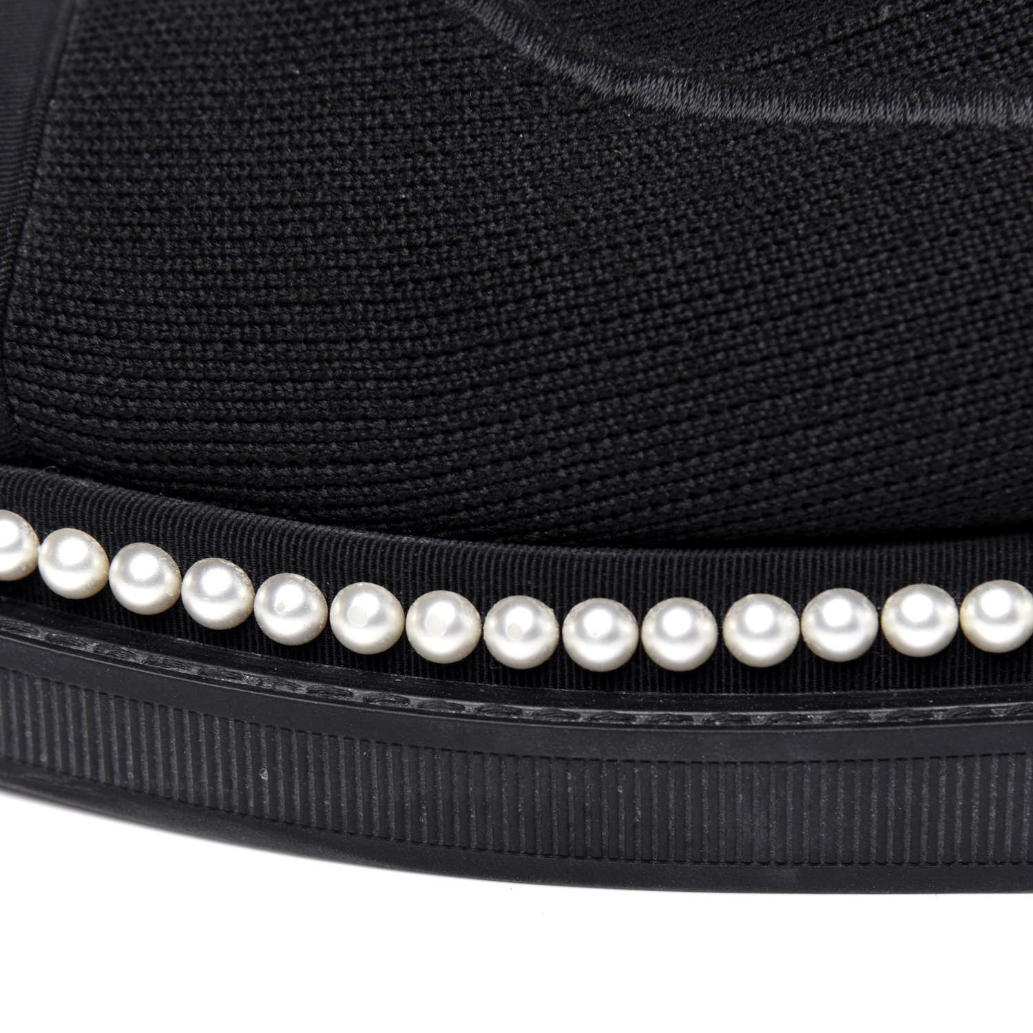 Chanel Stretch Fabric Grosgrain Pearl Cap Toe CC Moccasin Loafers 39 Black 10 of 13