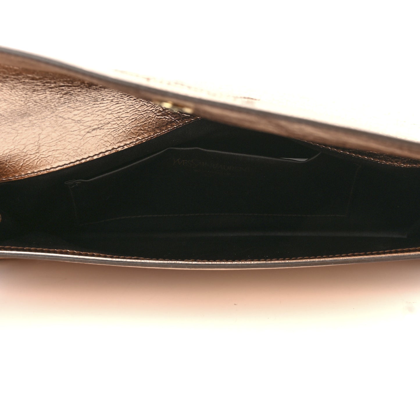 Metallic Calfskin Large Belle De Jour Clutch Rose Gold