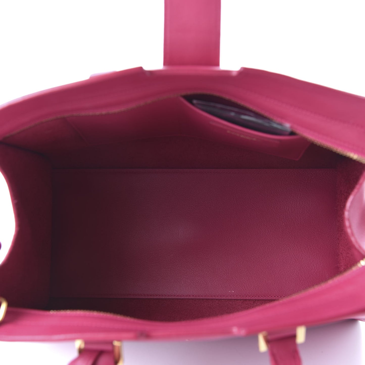 Calfskin Small Classic Y Cabas Fuchsia
