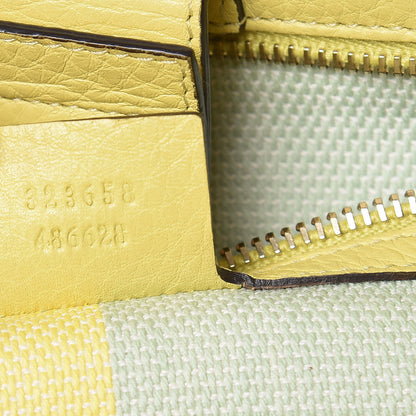 Gucci Calfskin Straw Large Bamboo Shopper Tote Citrus 7 of 8
