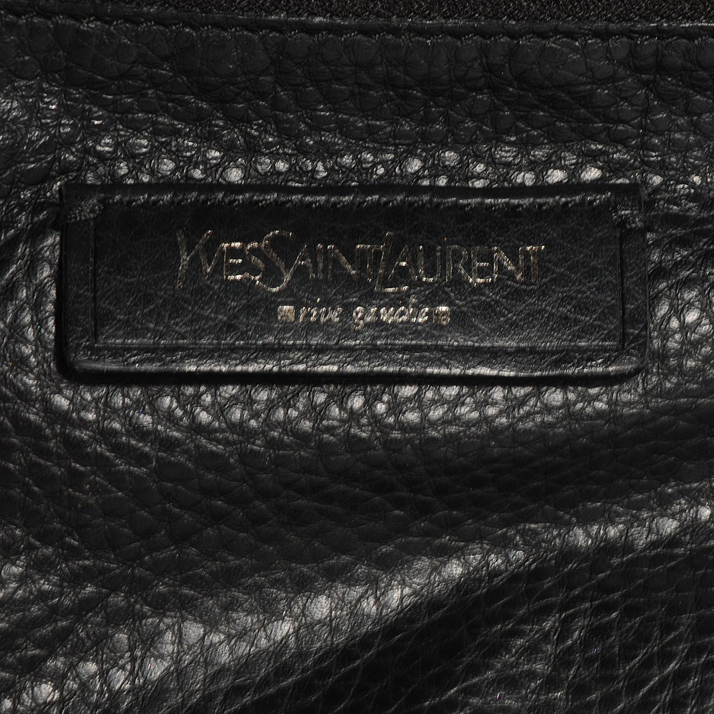 Pebbled Leather Large Y Bow Tote Black